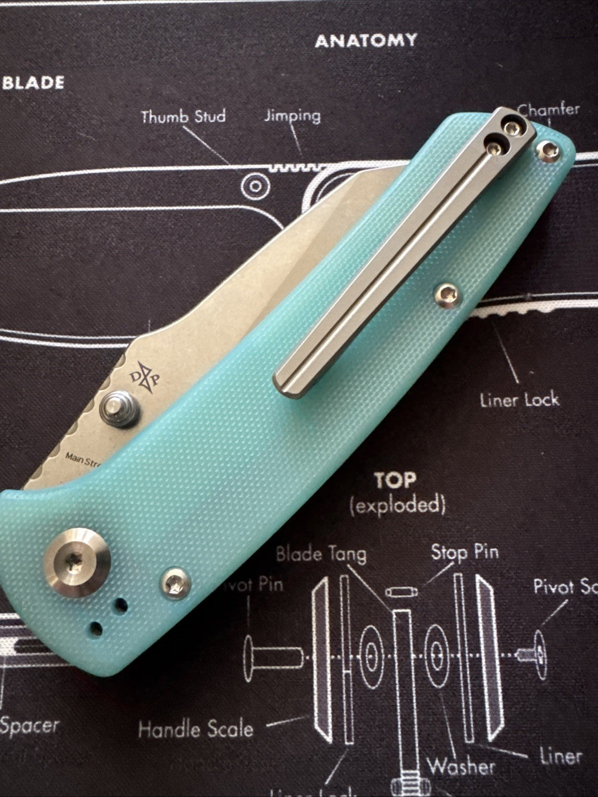 Kansept MAIN STREET T1015B4 BLUE G10 HANDLE STONEWASHED 154CM BLADE DIRK
