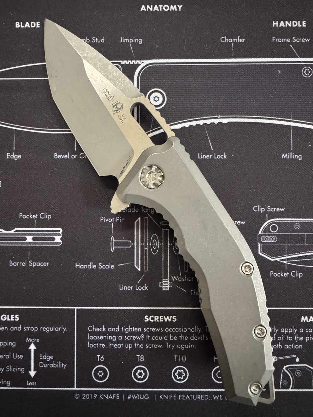 RARE! SOLD OUT  #712 - Heretic Medusa Manual Tanto Battleworn Titanium