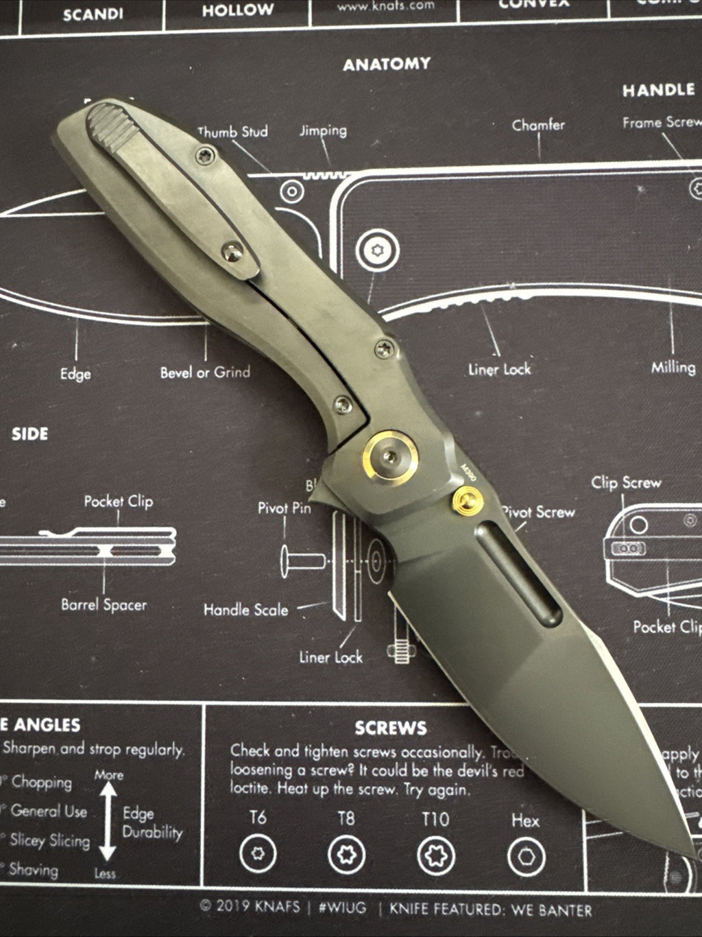 Remette RT-TwoFace Knife M390 Spear Point Blade DLC Titanium Configurable Deploy