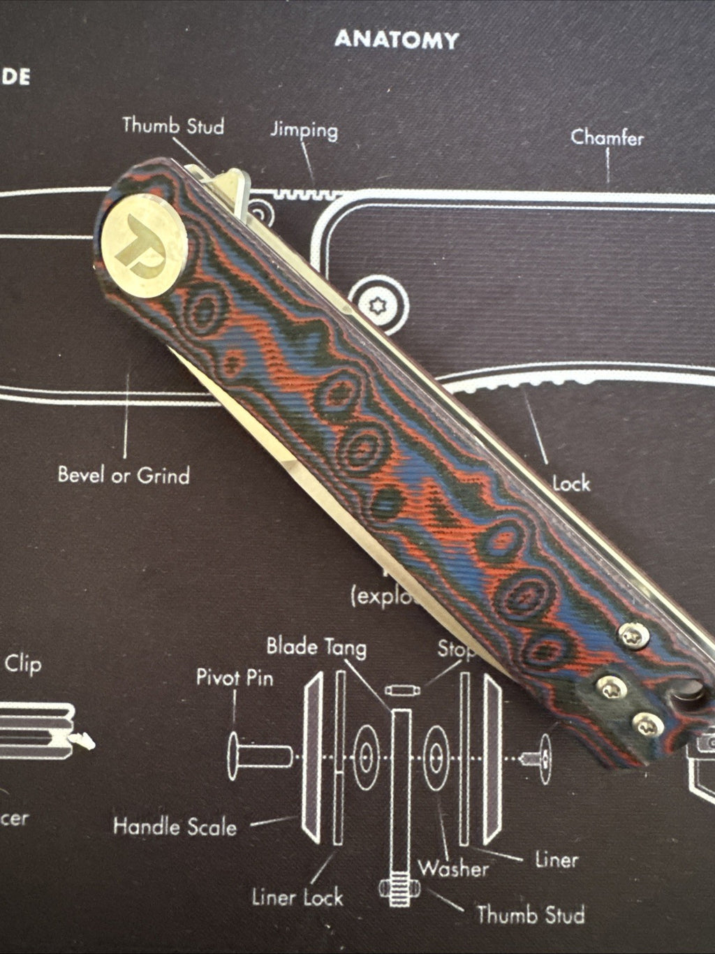 DREAMTECH Knife Folding Knife Micarta Handle D2 Blade Knife D3896