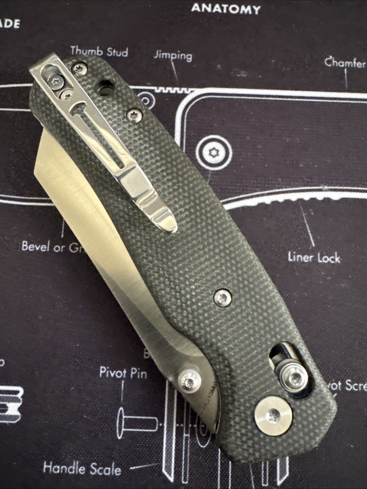 Bestechman Cicada's Wing Crossbar Lock Black Micarta Folding 10Cr15 Knife MK06M3