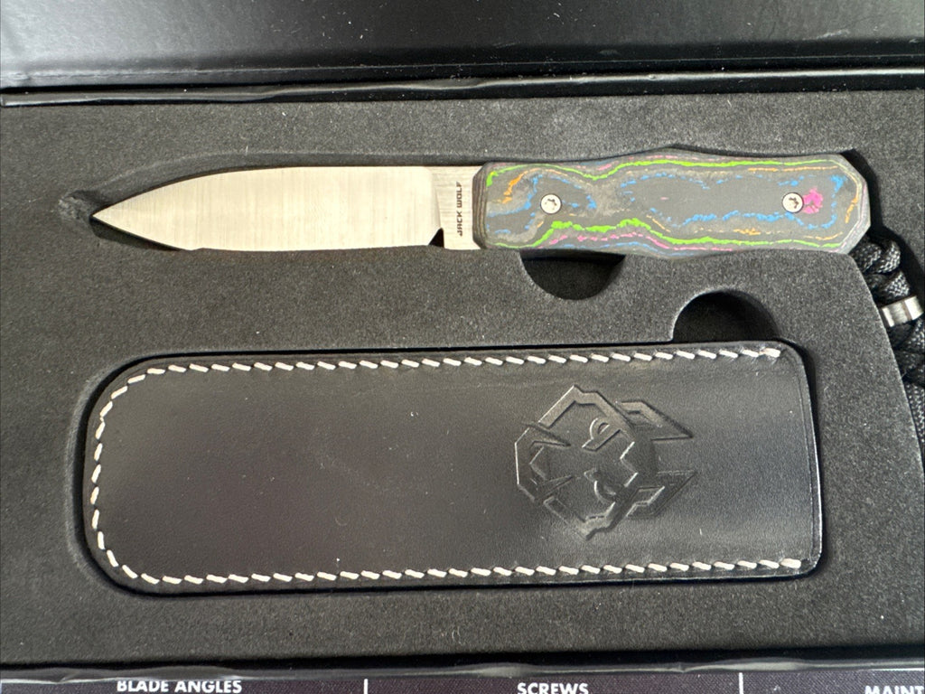 TVC7639 Jack Wolf Knives Vampire Camo Carbon 3" Fixed EDC Knife