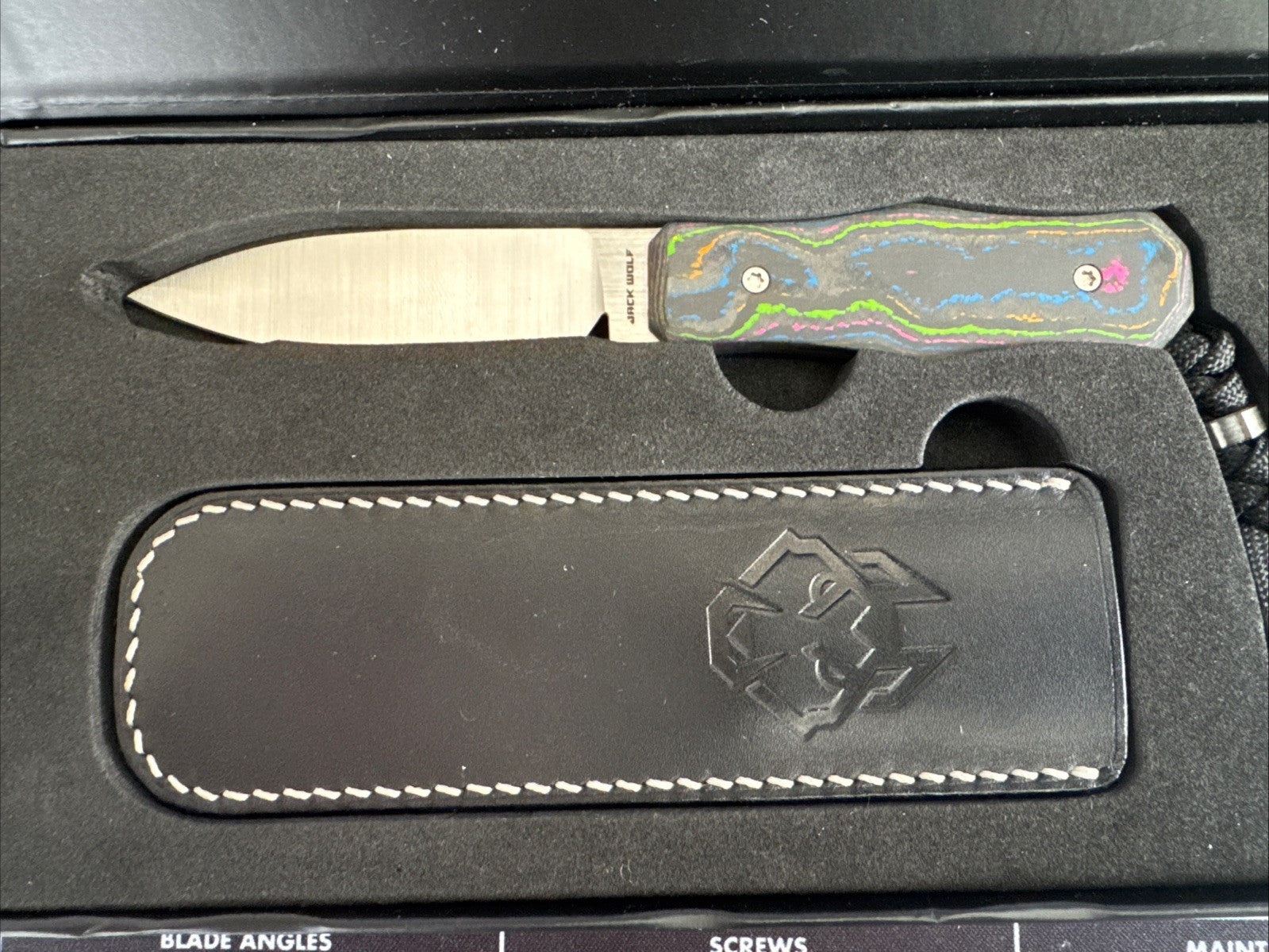 TVC7639 Jack Wolf Knives Vampire Camo Carbon 3" Fixed EDC Knife