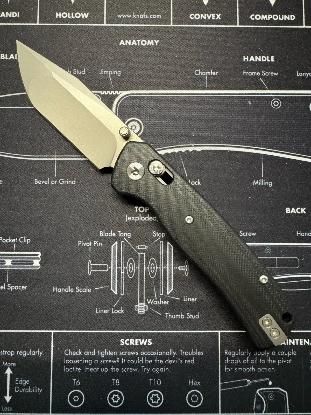 DreamTech D4508GB Pocketknife Black Handle Stainless Steel Blade Ambidextrous