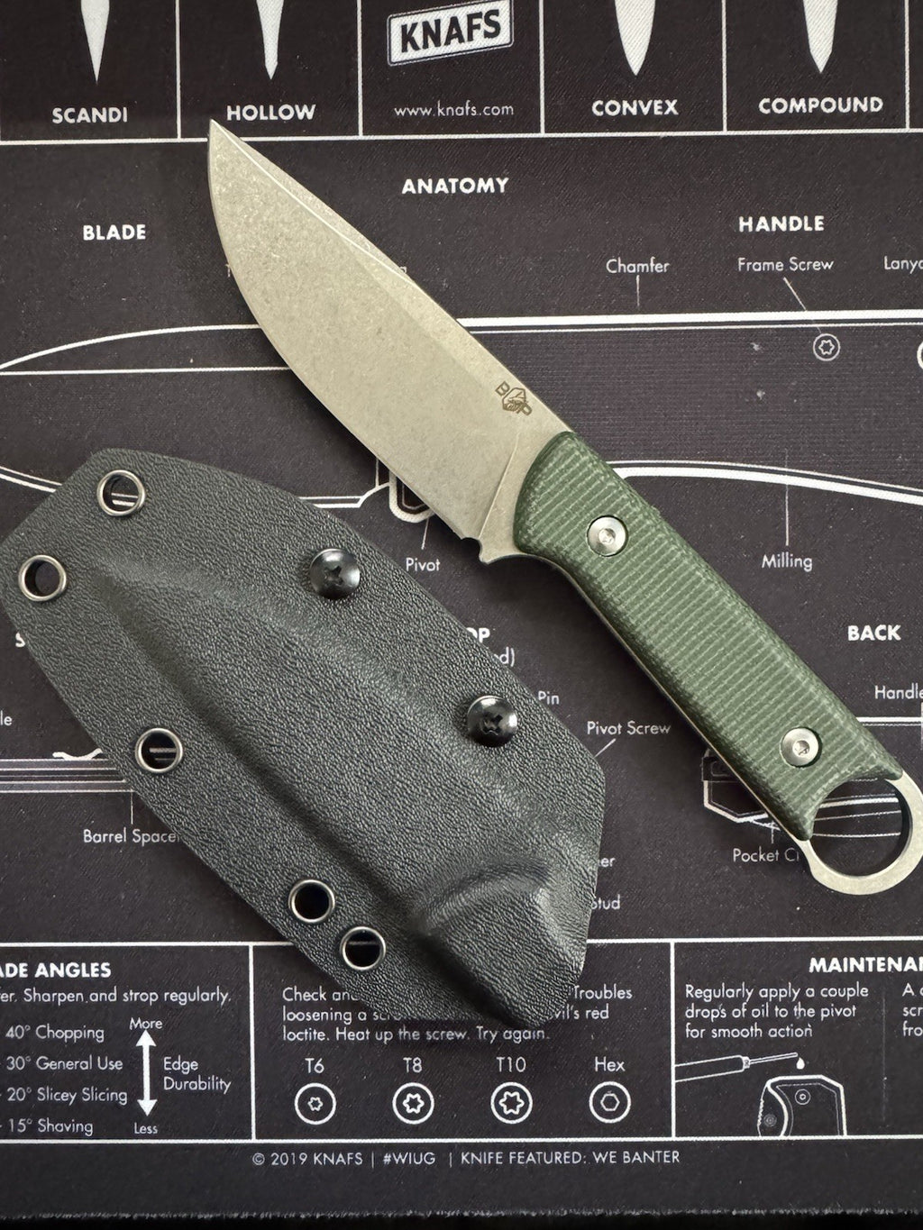 Nomad – D2 Fixed Blade Knife with Micarta Handle & Kydex Sheath