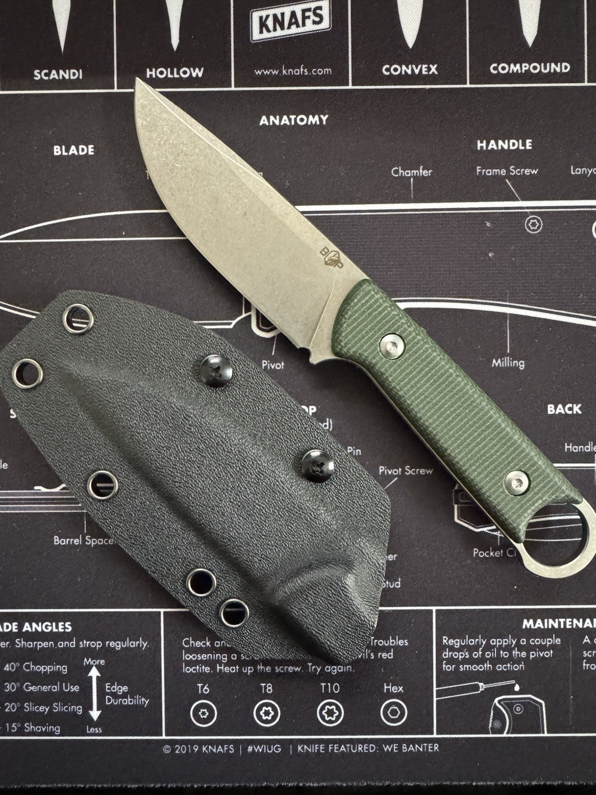 Nomad – D2 Fixed Blade Knife with Micarta Handle & Kydex Sheath