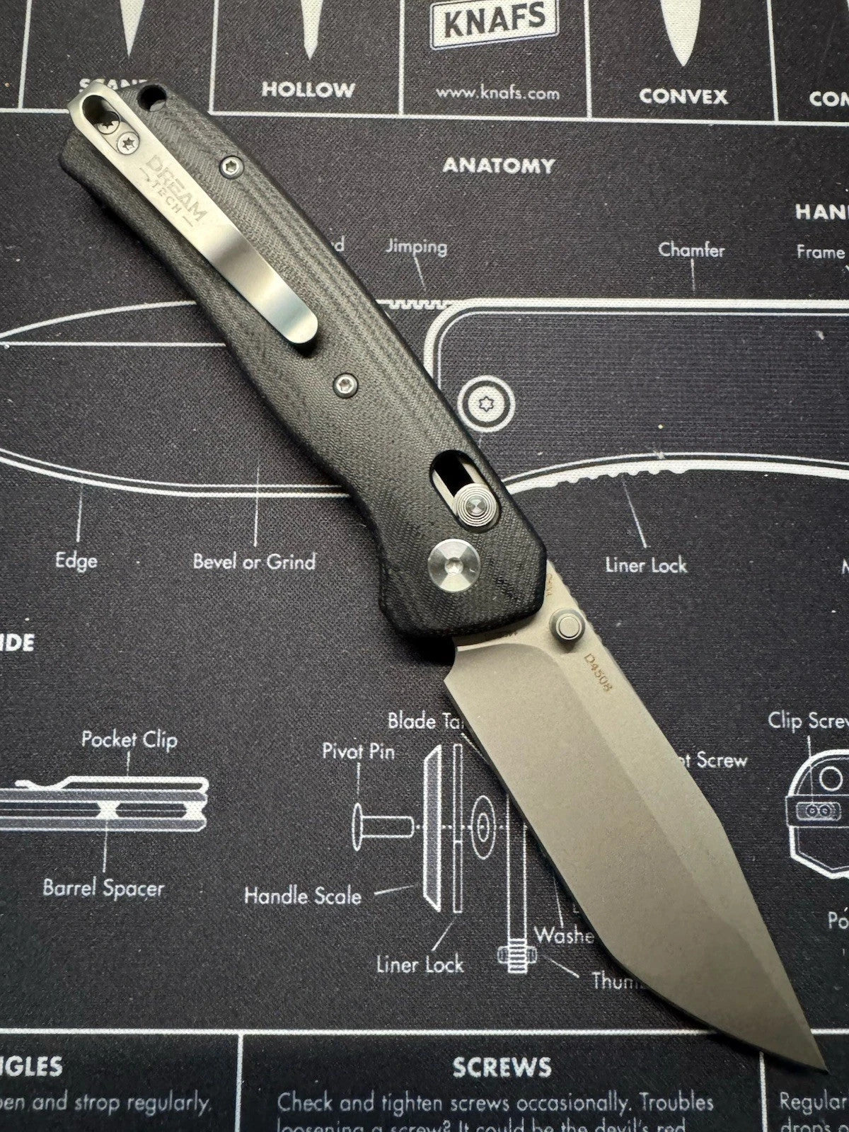 DreamTech D4508GB Pocketknife Black Handle Stainless Steel Blade Ambidextrous