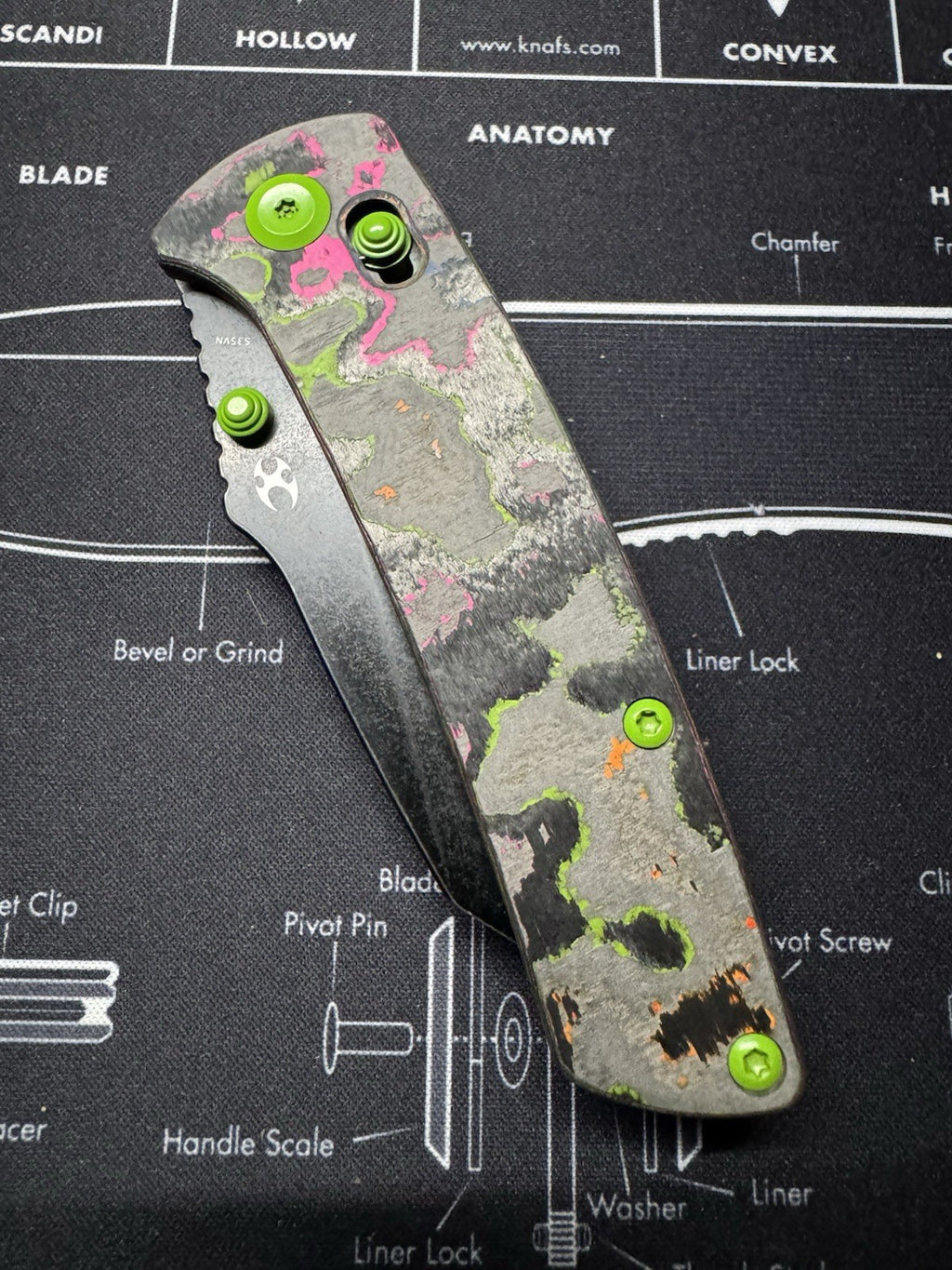 KANSEPT Main Street Crossbar Lock 80S Camo Carbon Handle S35VN Blade K1015M3