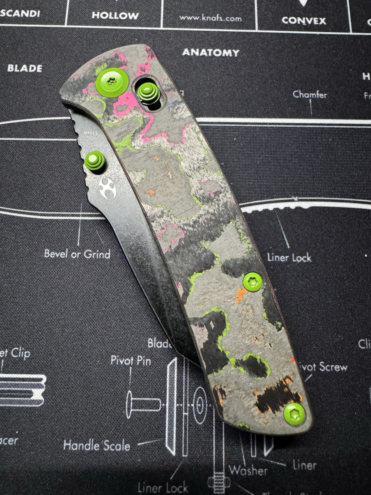 KANSEPT Main Street Crossbar Lock 80S Camo Carbon Handle S35VN Blade K1015M3