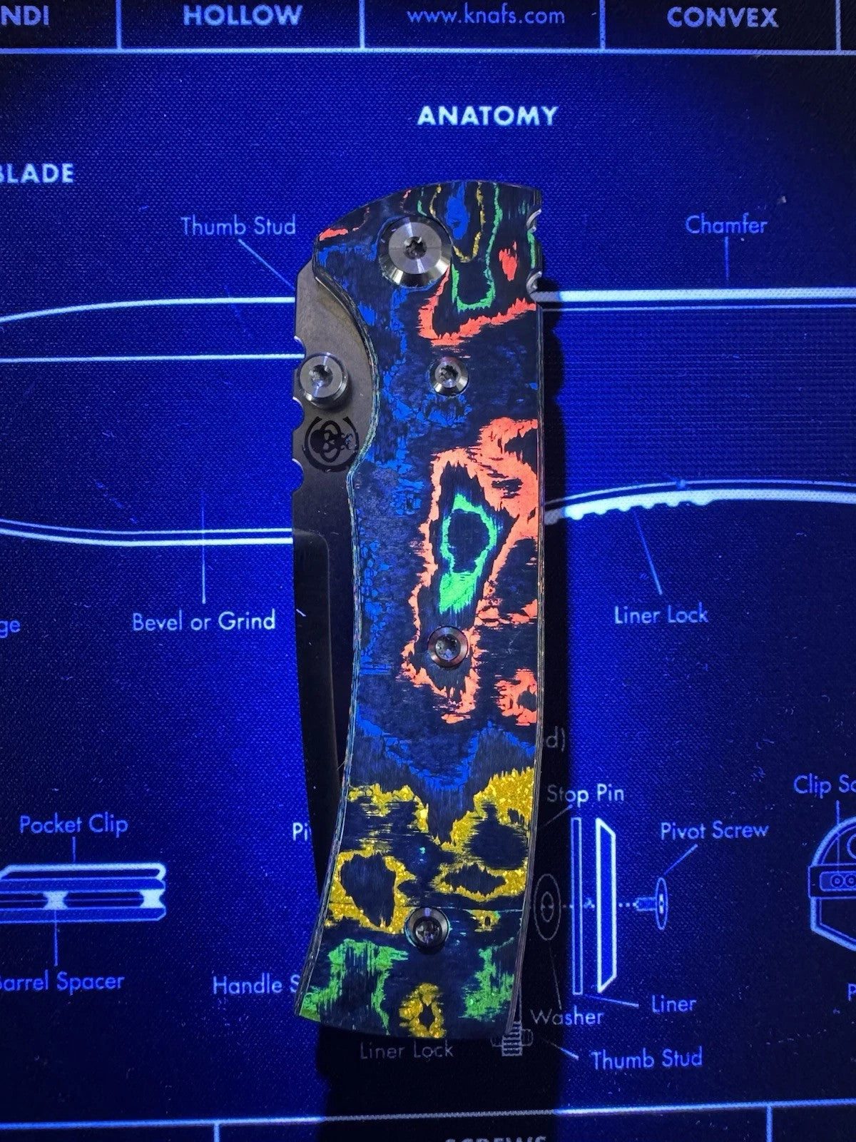 Chaves Knives Redencion 80s Carbon Fiber Scales, Folding Knife 3.5" Elmax