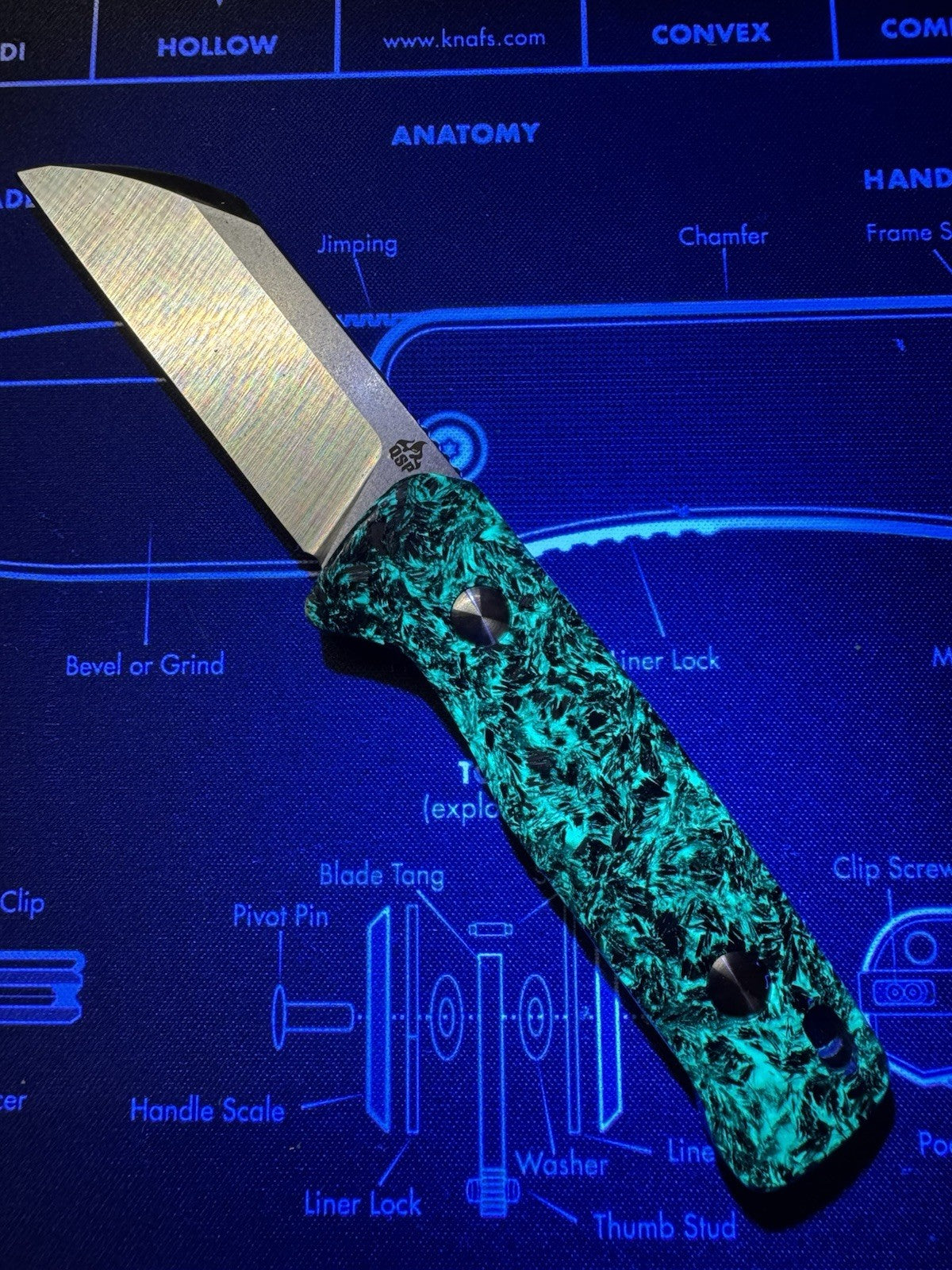 QSP Knife Baby Penguin Fixed Knife 2.5" 14C28N Steel Blade Carbon Fiber Handle