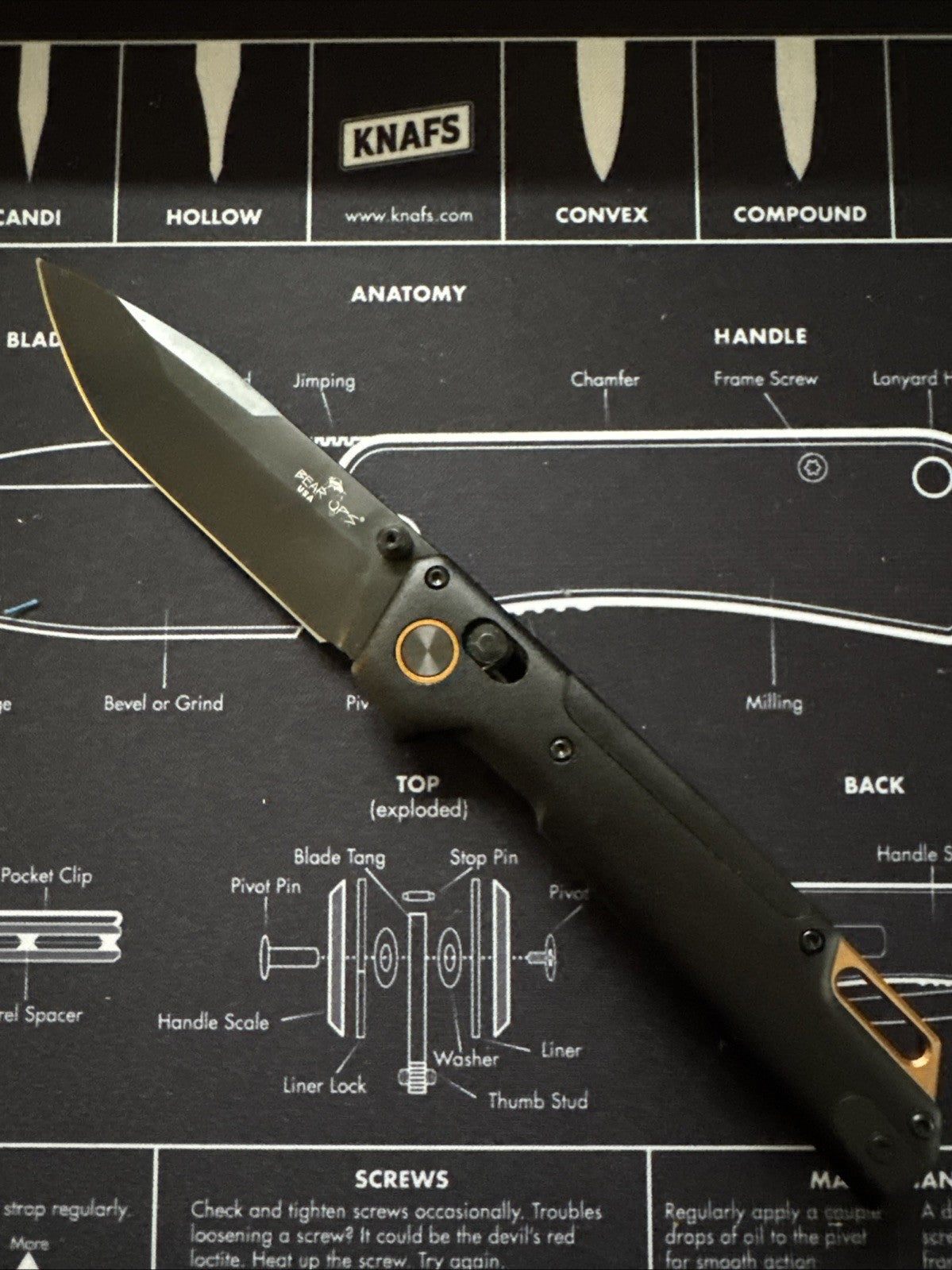 Bear OPS Nekama Black Modified Tanto Blade w Copper