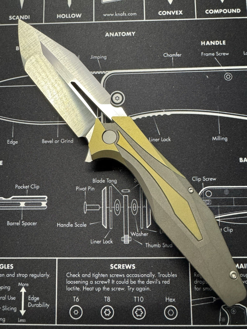 Arcane Design x Isham Bladeworks PLEXUS Knife Bronze/Gray Ti (3.5" Satin)