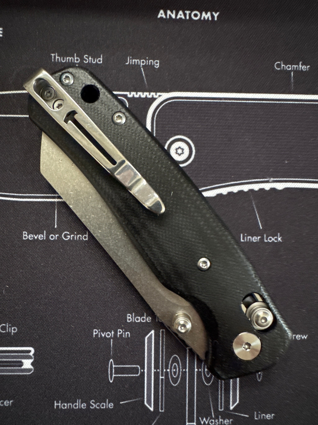 Bestechman Cicada's Wing Bar Lock Knife Black G-10 (3.15" Stonewash) BMK06I