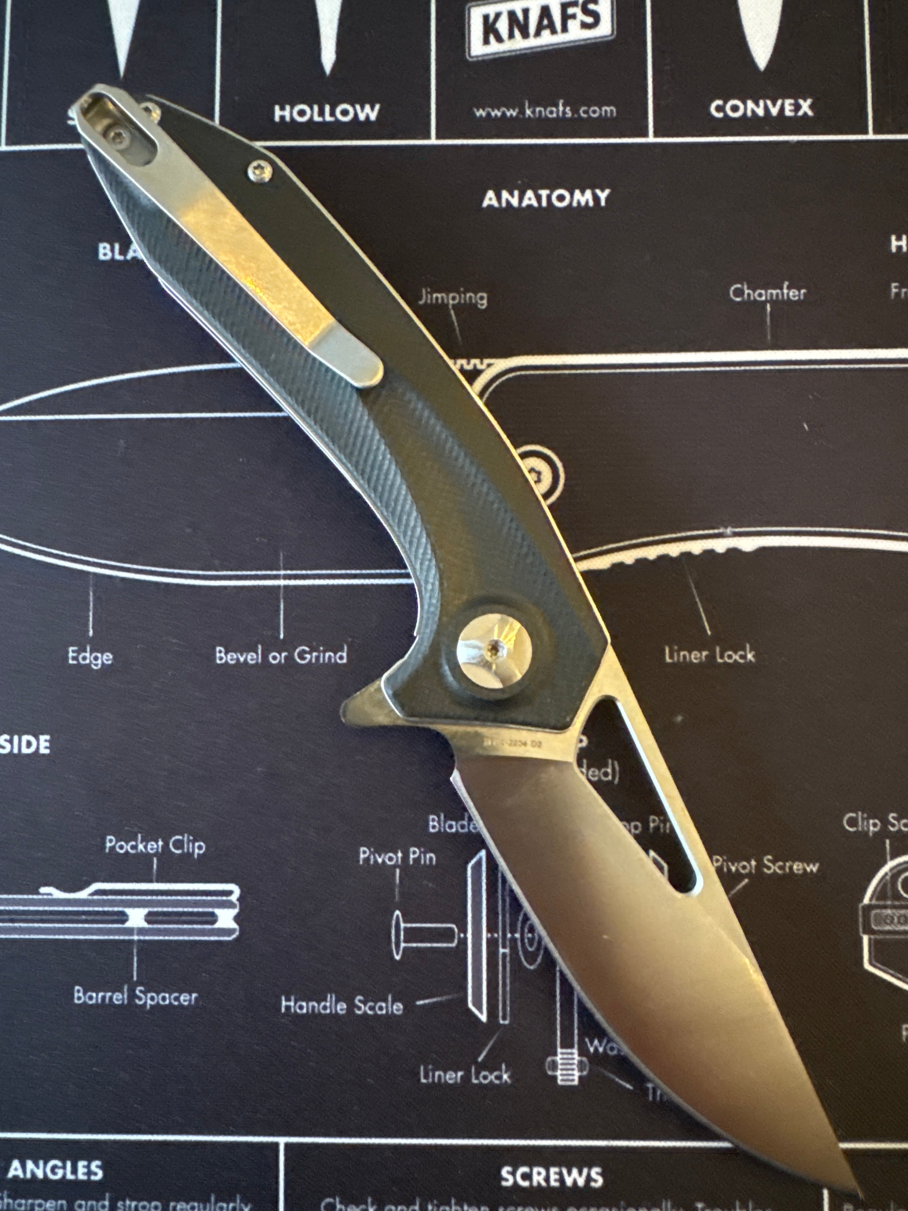 Beyond EDC Sirocco Folding Knife 3.25" D2 Tool Steel Blade Black G10 Handle