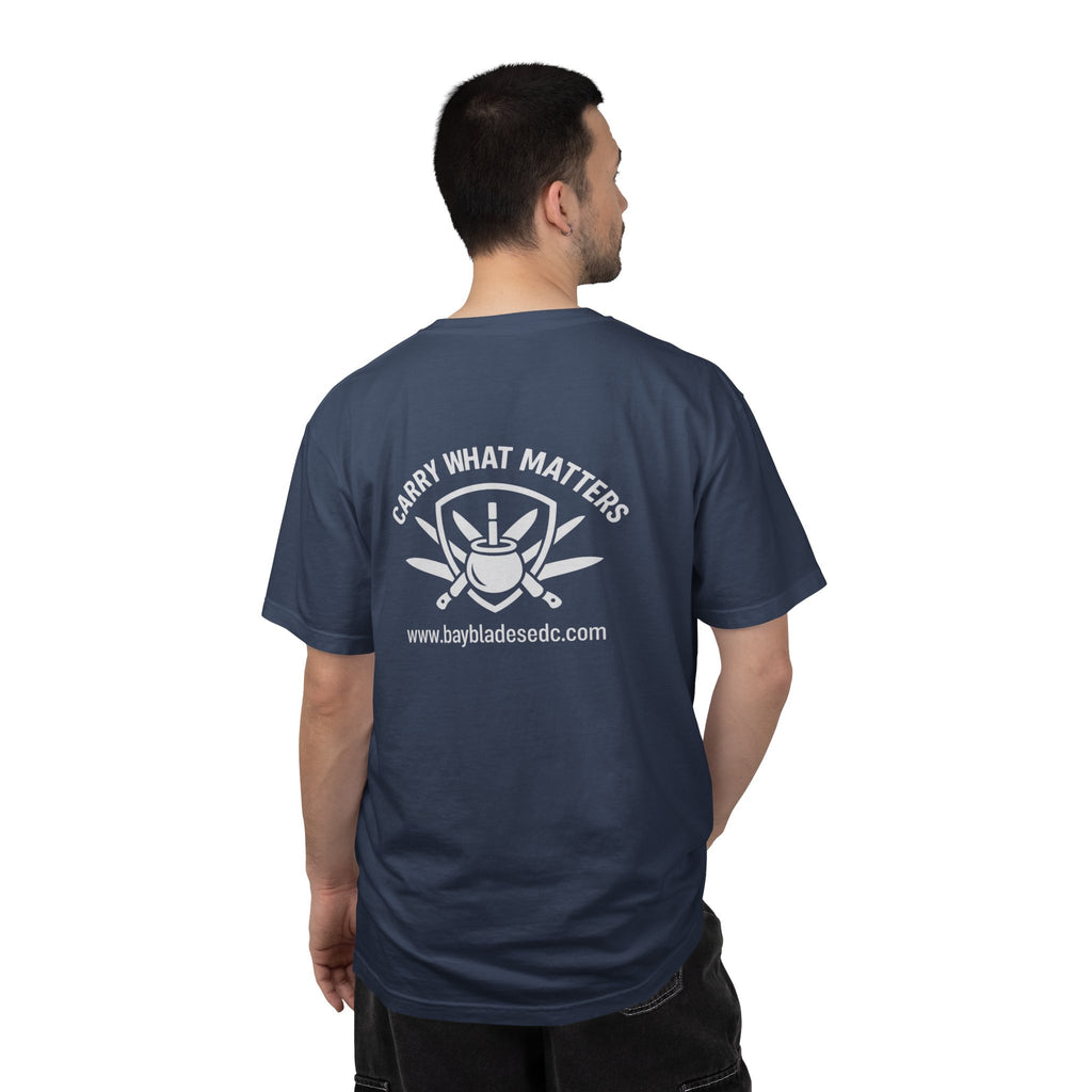 Skull Emblem Garment-Dyed T-Shirt — 'Enjoy What Matters' Graphic Tee