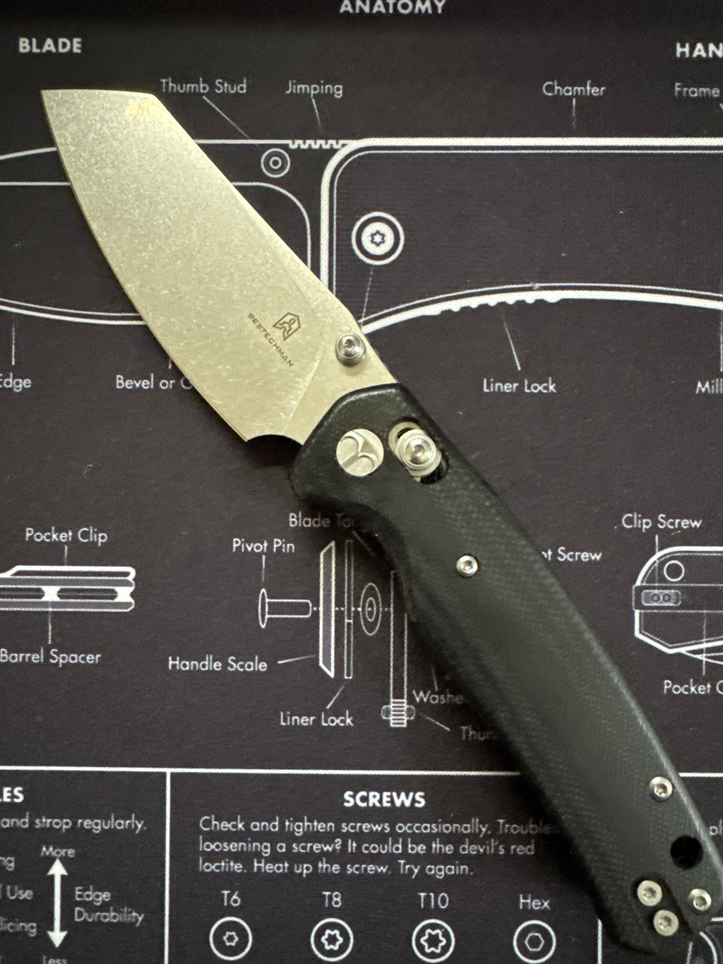 Bestechman Cicada's Wing Bar Lock Knife Black G-10 (3.15" Stonewash) BMK06I