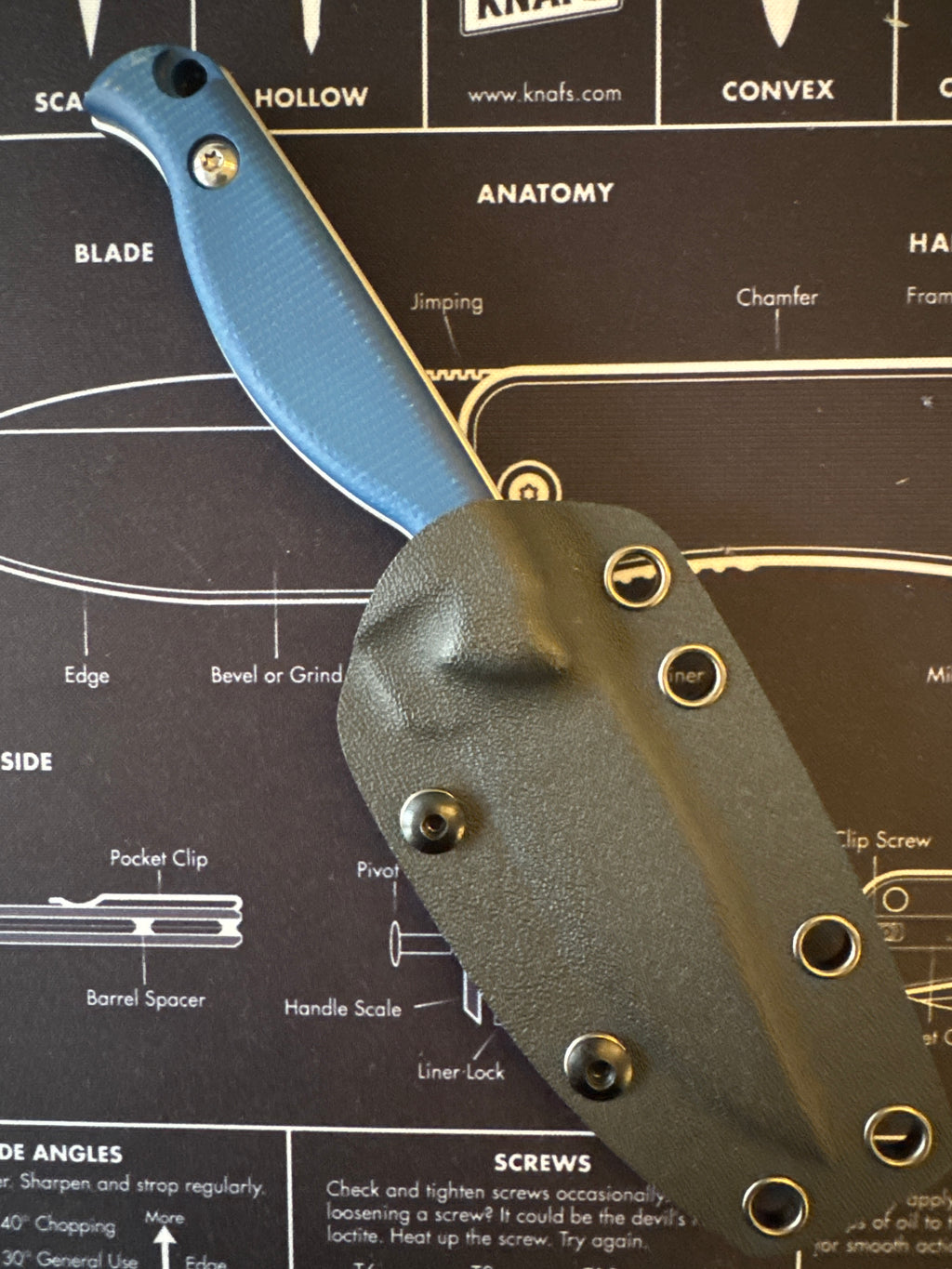 Fixes Blade Blue D2 Steel USA Fixed Blade Knife