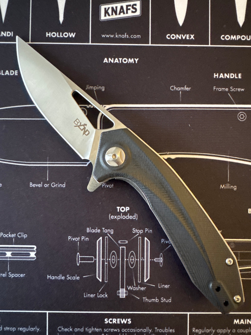 Beyond EDC Sirocco Folding Knife 3.25" D2 Tool Steel Blade Black G10 Handle