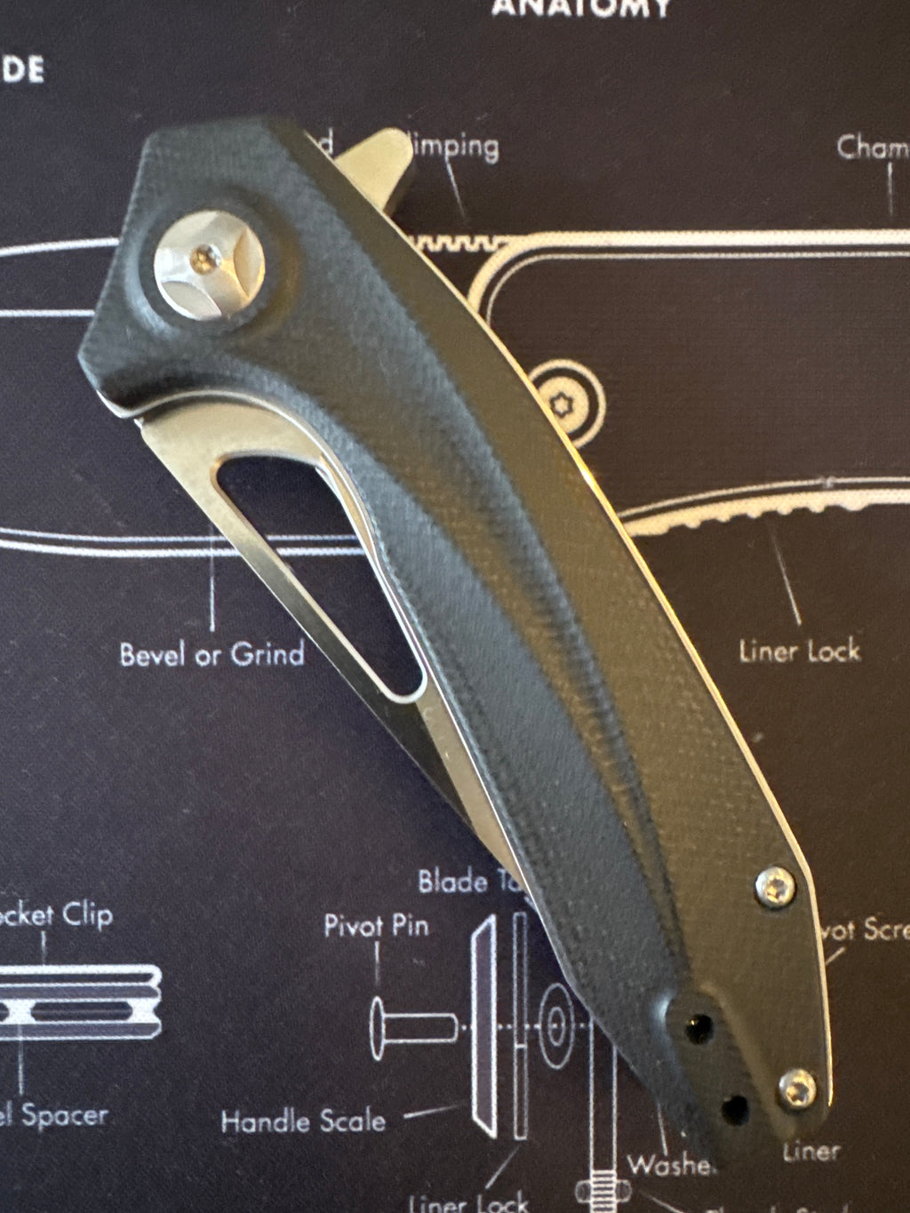 Beyond EDC Sirocco Folding Knife 3.25" D2 Tool Steel Blade Black G10 Handle