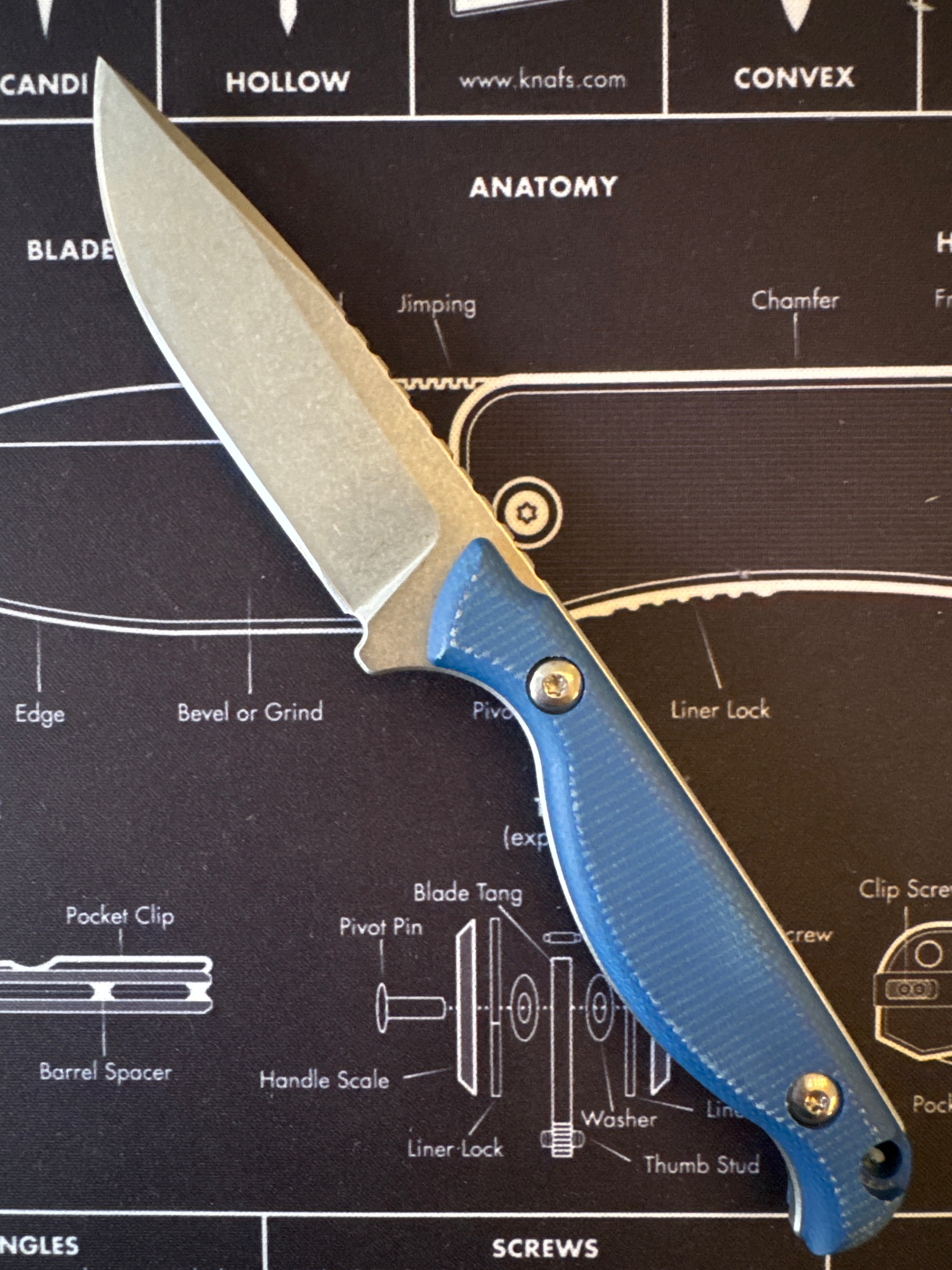 Fixes Blade Blue D2 Steel USA Fixed Blade Knife