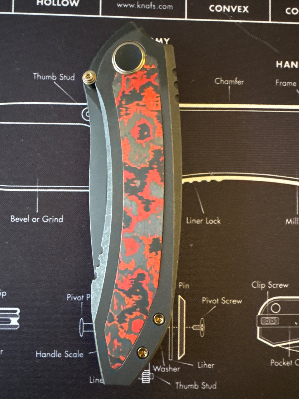 Prototype We Knife Winsom Knife M390 Steel Blade Titanium Red Fat Carbon 1 Of 1