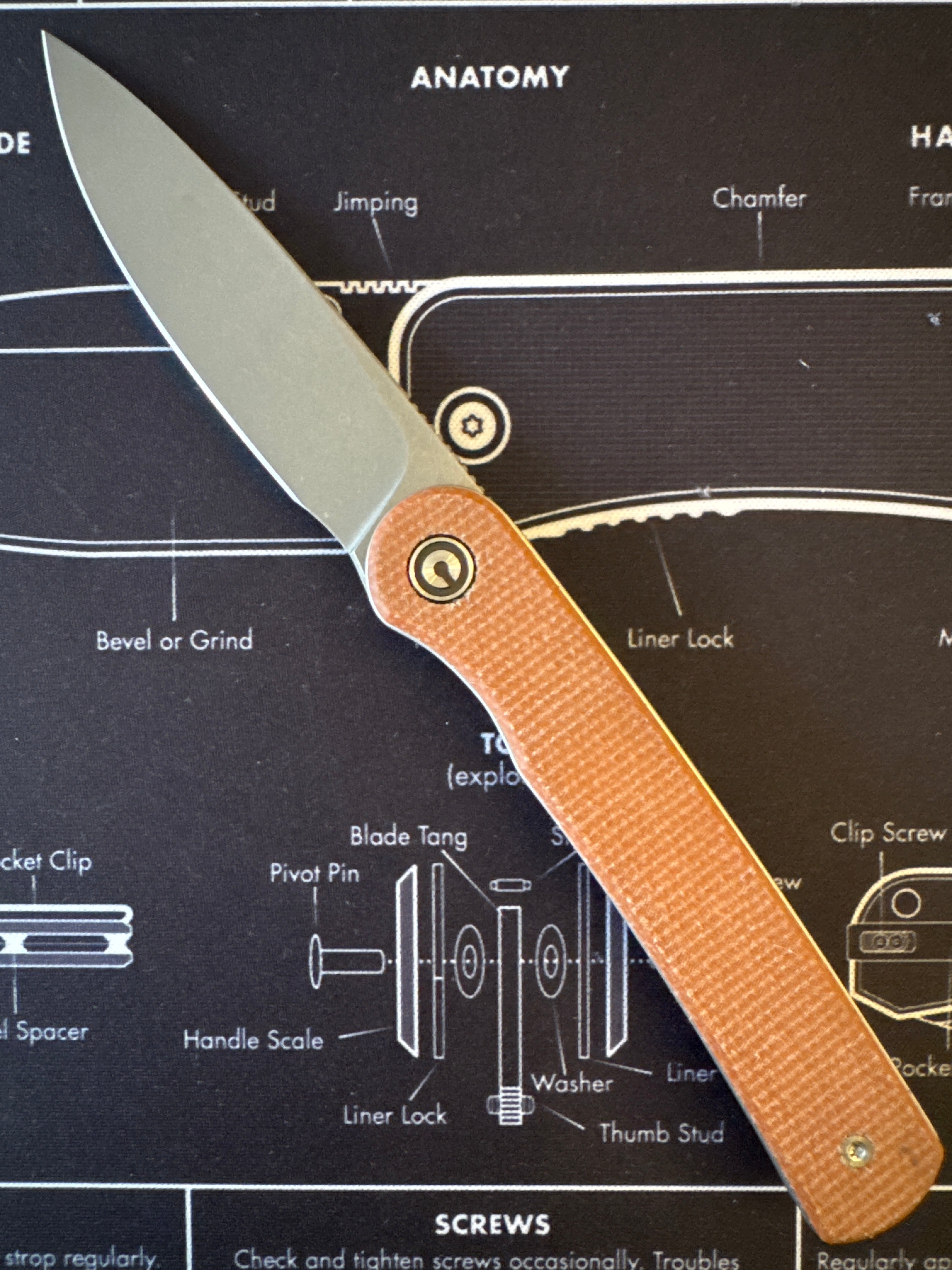 Civivi Knives Stylum Folder C20010B-A 10Cr15CoMoV Stainless Steel Brown Micarta